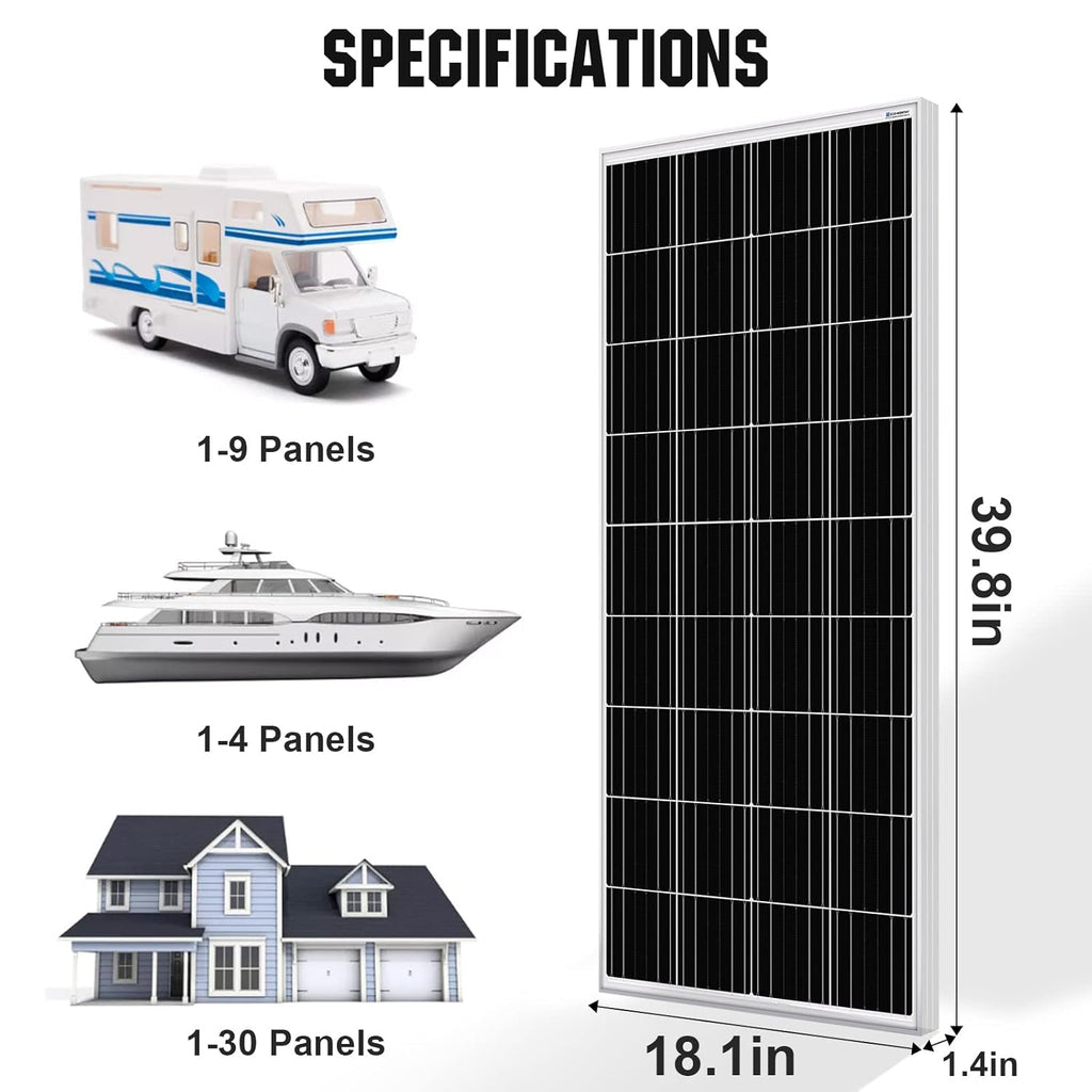 2pcs 100 Watt 12 Volt Monocrystalline Solar Panel O45919