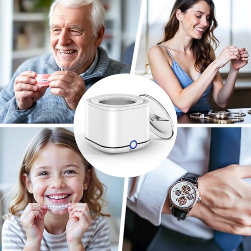48kHz Ultrasonic Retainer Cleaner with 7.8OZ Dental Cleaning Pod I594