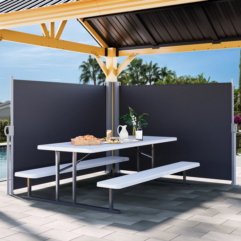 Gray Retractable Side Awning 118''X 78'' Privacy Screen D64669