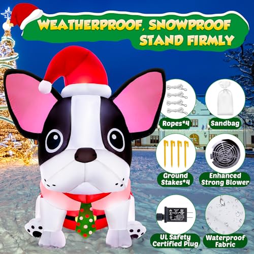 12FT Giant Christmas Inflatables Snowman Decorations Built-in Music Box & 360° Rotation 3-Colored LEDs Huge Christmas Inflatable U3871