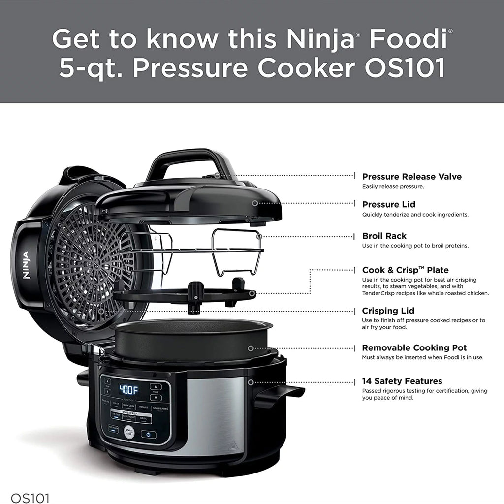 Silver 9 in 1 Pressure Cooker and Air Fryer N72463