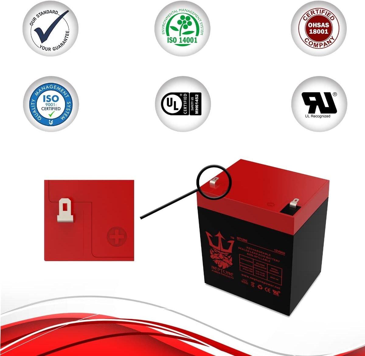 12V 5Ah Rechargeable SLA Sealed Lead Acid Battery A503