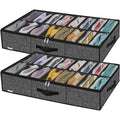 Black Linen-like Underbed Shoe Storage Organizer Q908502