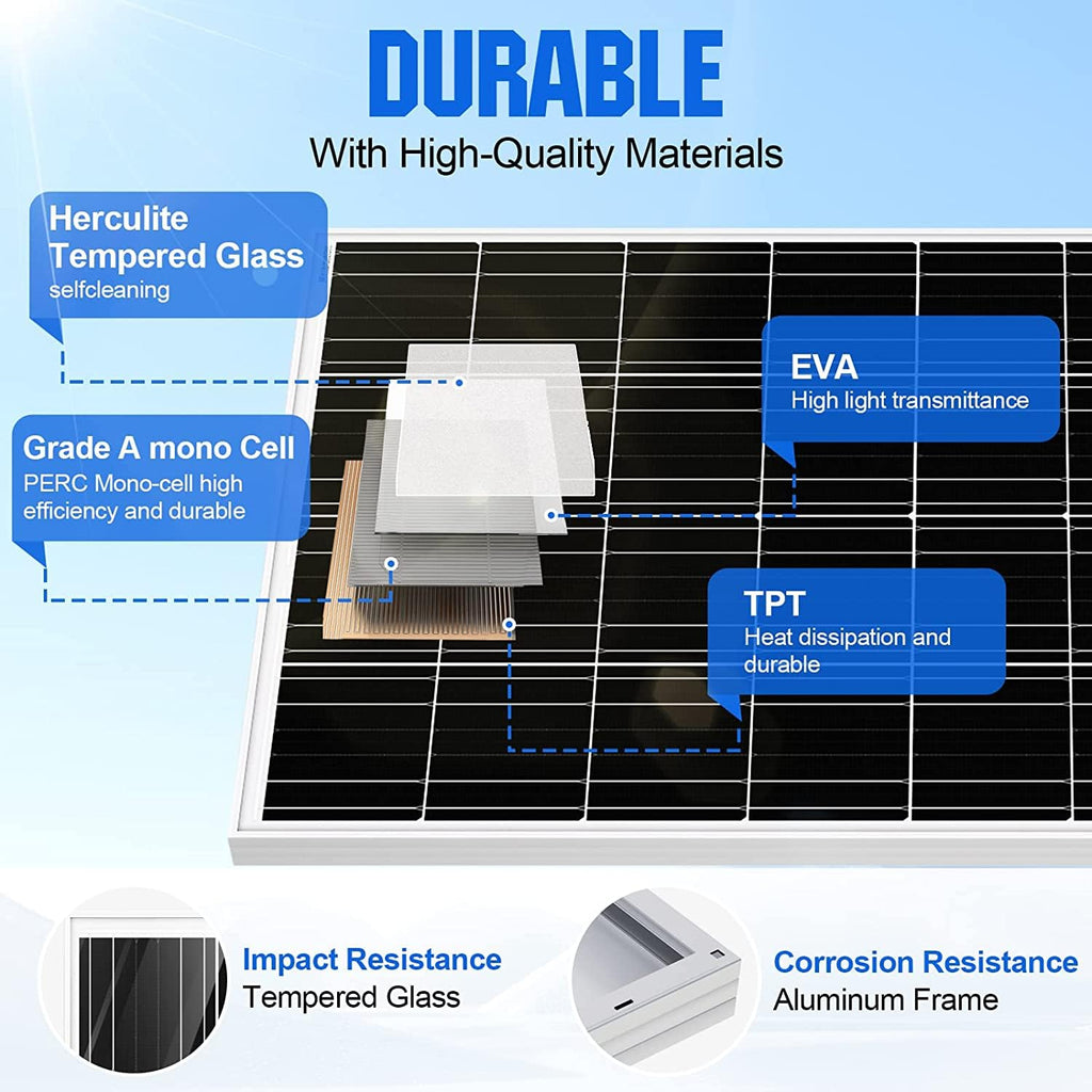 2pcs 100 Watt 12 Volt Monocrystalline Solar Panel O45919