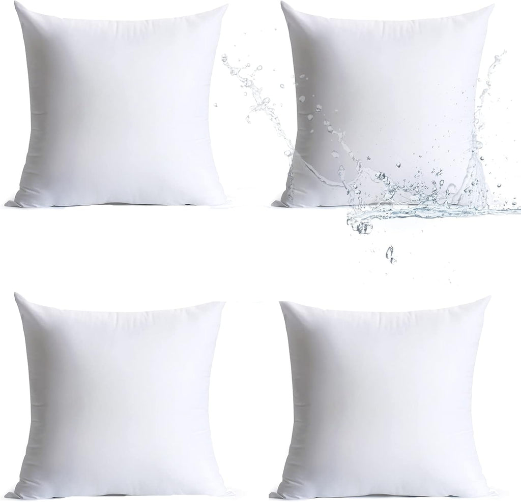 Pack of 4 Water Resistant Hypoallergenic Square Pillow Inserts V82477