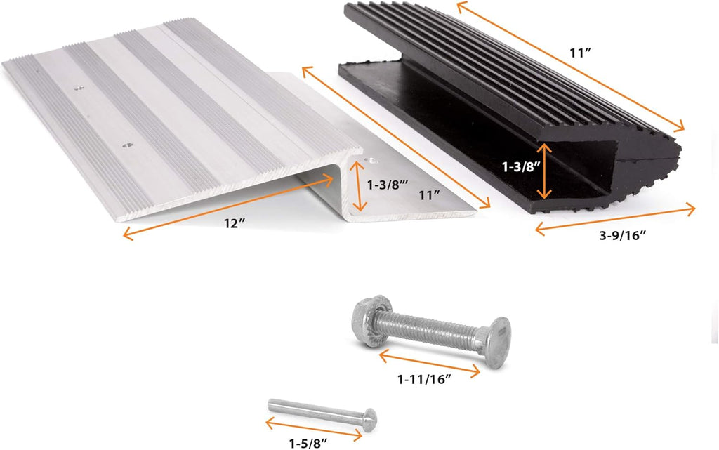 Truck and Trailer Loading Ramp Kit with Aluminum Brackets and Rubber Feet, Pack of 2 O400685