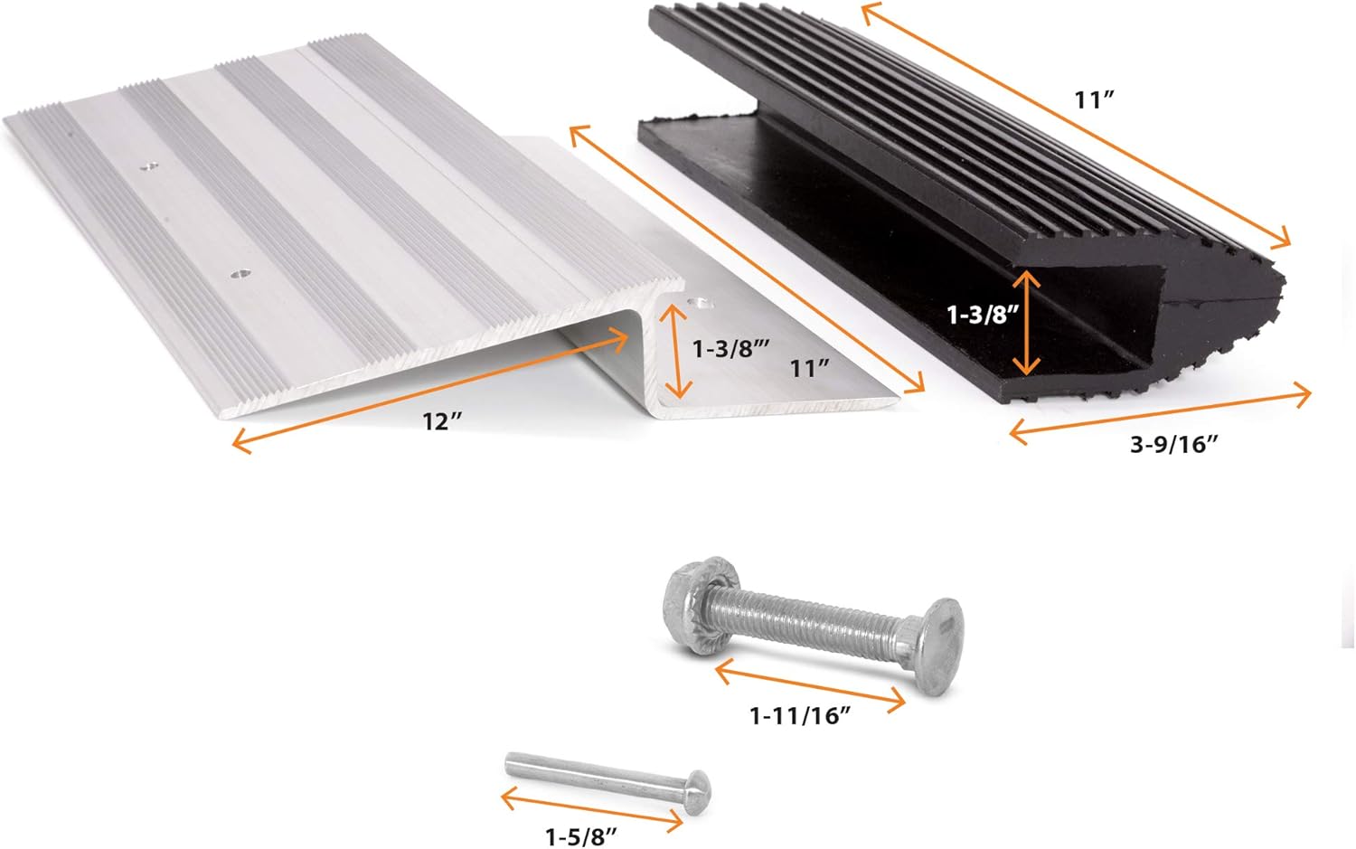 Truck and Trailer Loading Ramp Kit with Aluminum Brackets and Rubber Feet, Pack of 2 O400685