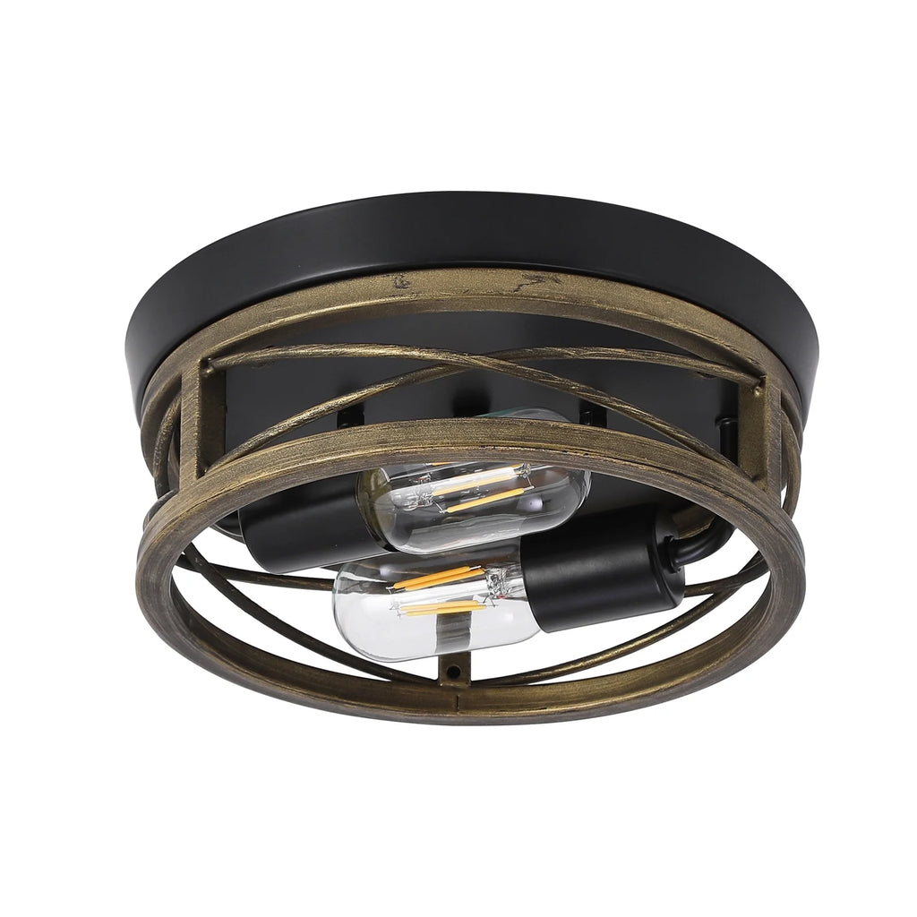 Bronze Round Metal Flush Mount Ceiling Light Fixture E108781
