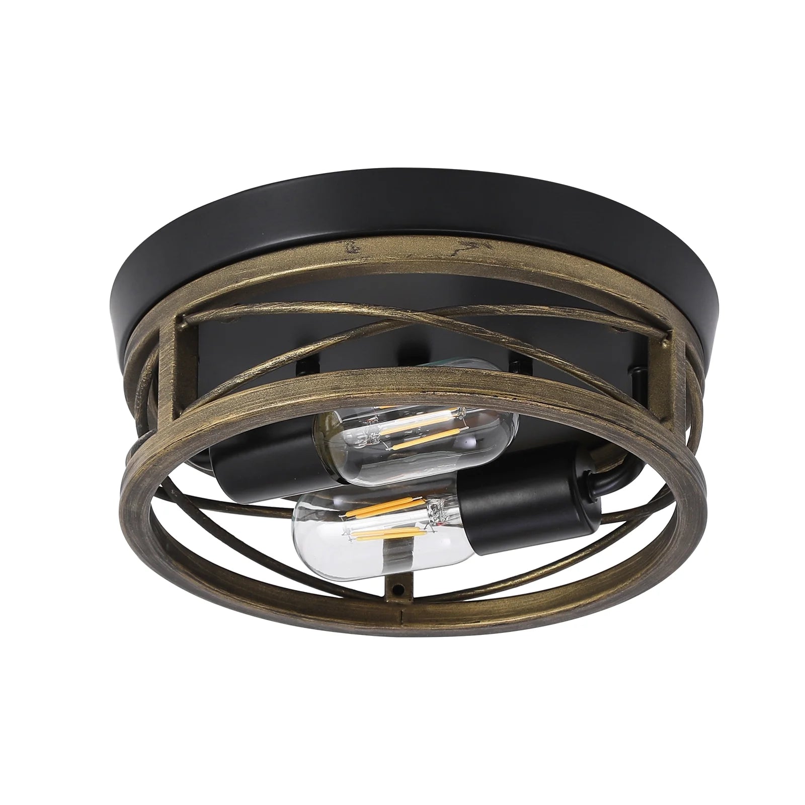 Bronze Round Metal Flush Mount Ceiling Light Fixture E108781
