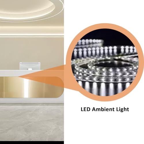 Reception Desk with LED Lights & Glass Top and Lockable Drawer (64IN) L702