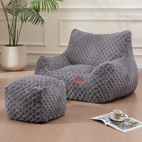 Giant Bean Bag Sofa Chair with Foot Rest N57866