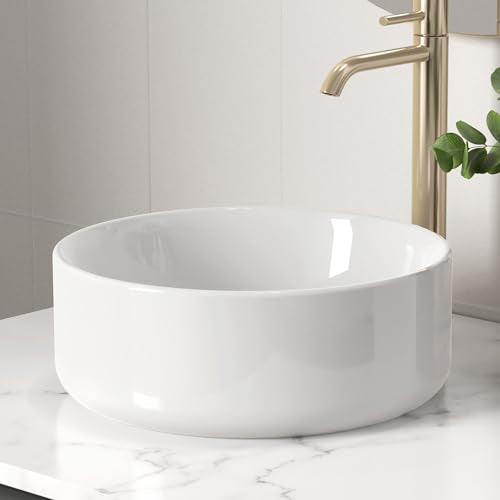 White 16 Inch Round Vessel Sink W569