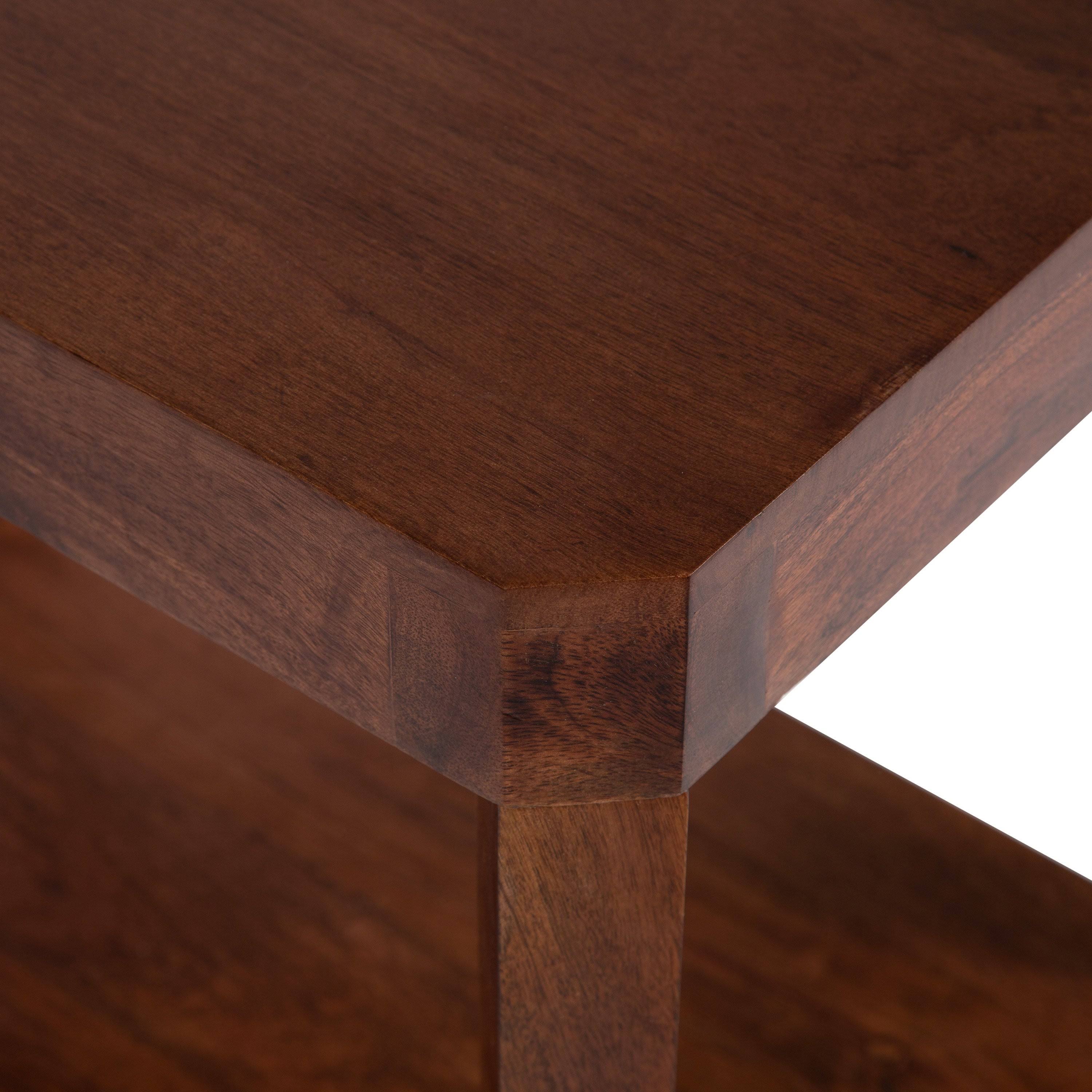 Walnut Brown Wood Side Table Y3875