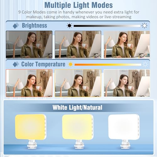 60 LED Portable Selfie Light with Clip & Tripod Adapter Rechargeable 2200mAh T526922