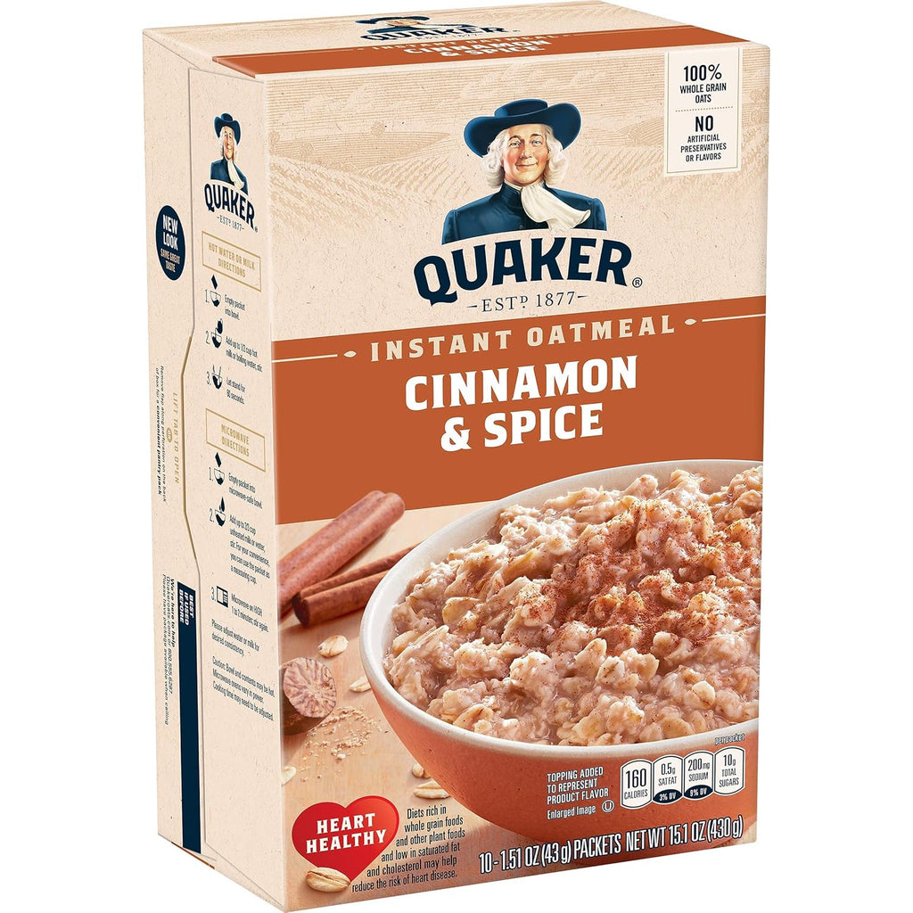 Cinnamon and Spice Instant Oatmeal, 1.51 Ounce (Pack of 10) V9815