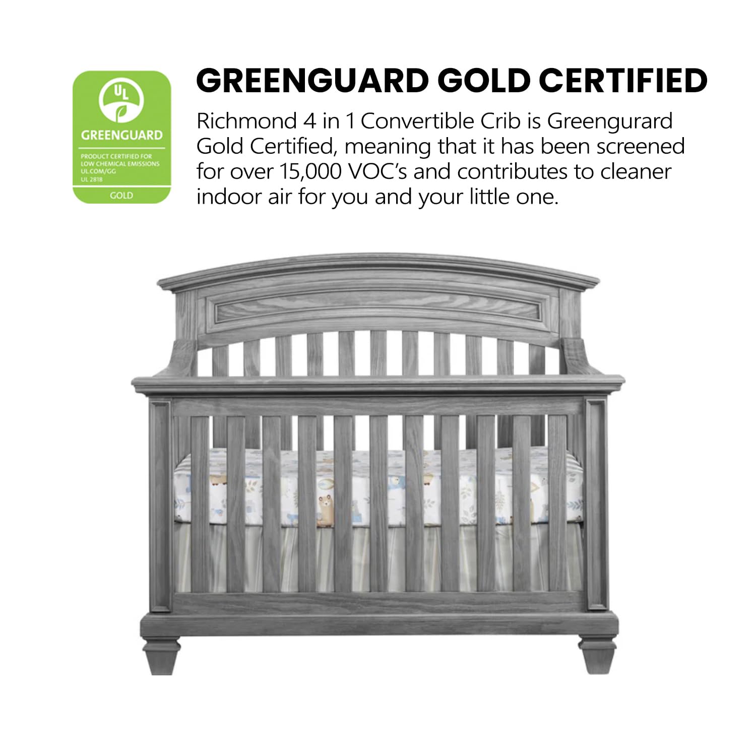 Brushed Gray 4 in 1 Convertible Crib Z193937