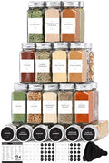 4 oz Clear Empty Spice Jars with Labels and Shaker Lids O87357
