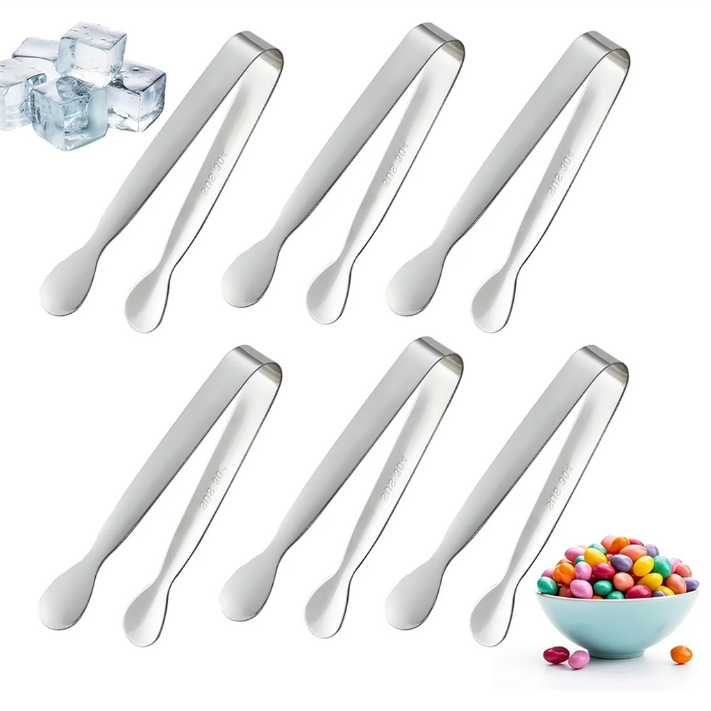 6PCS 4.25Inch Stainless Steel Small Tongs Z87519