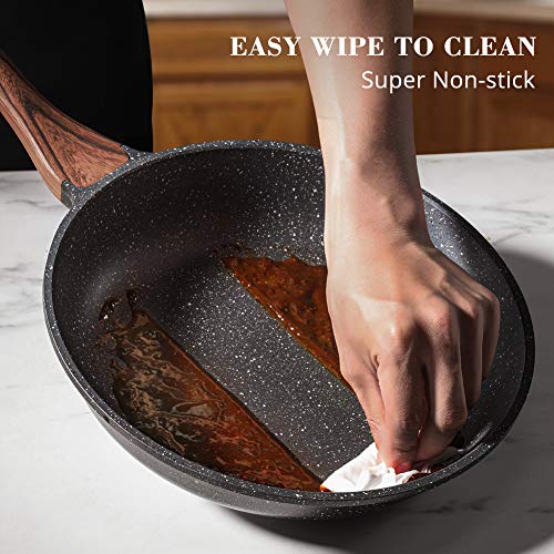Nonstick Frying Pan Skillets, Swiss Granite Coating, PFOA Free (9.5+11+12.5 Inch) N232148