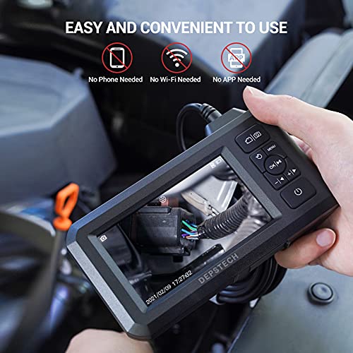 5.5mm 1080P HD Digital Borescope Inspection Camera with 4.3 Inch LCD Screen and 16.5FT Semi-Rigid Cable J2326