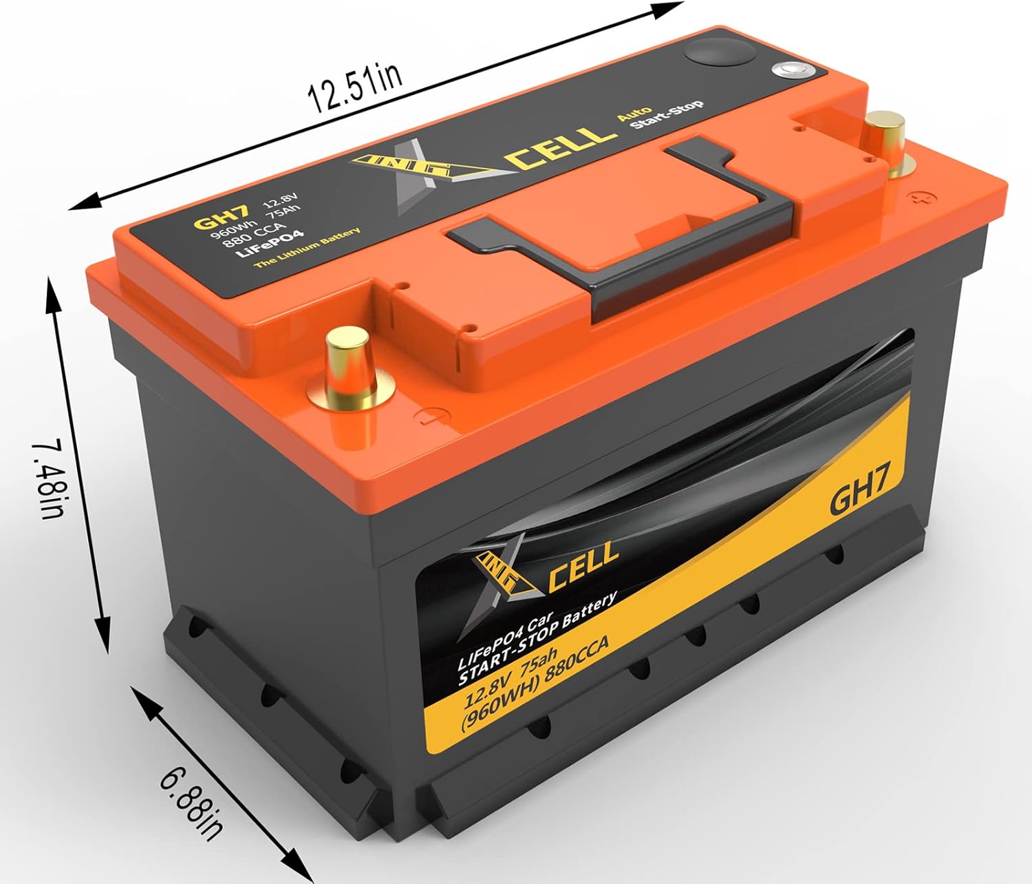 12V 60AH 768WH 790CCA LIFEPO4 Battery Y9674