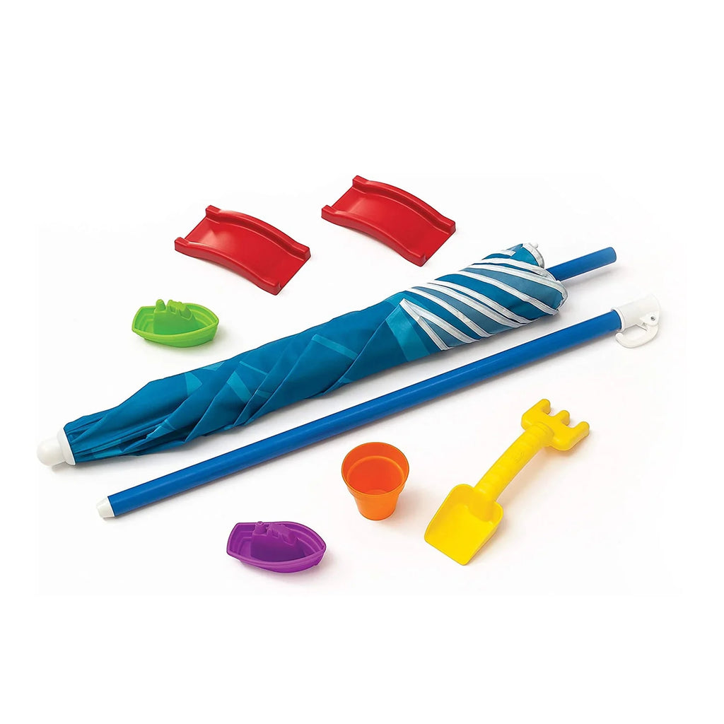 Blue Plastic Sandbox and Water Table with Cover and Umbrella A904858
