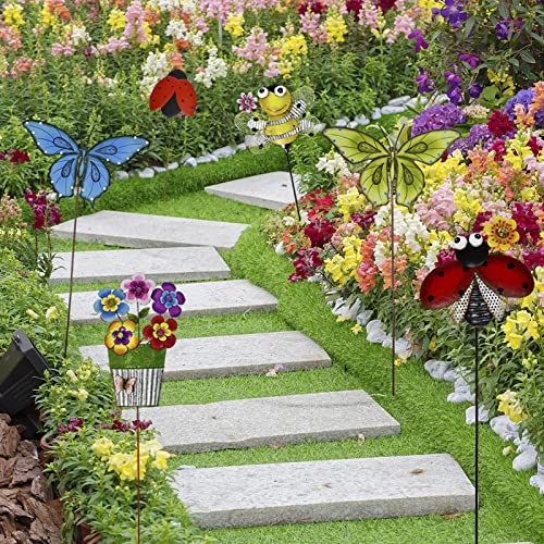 Blue Butterfly Metal Garden Stake K533819