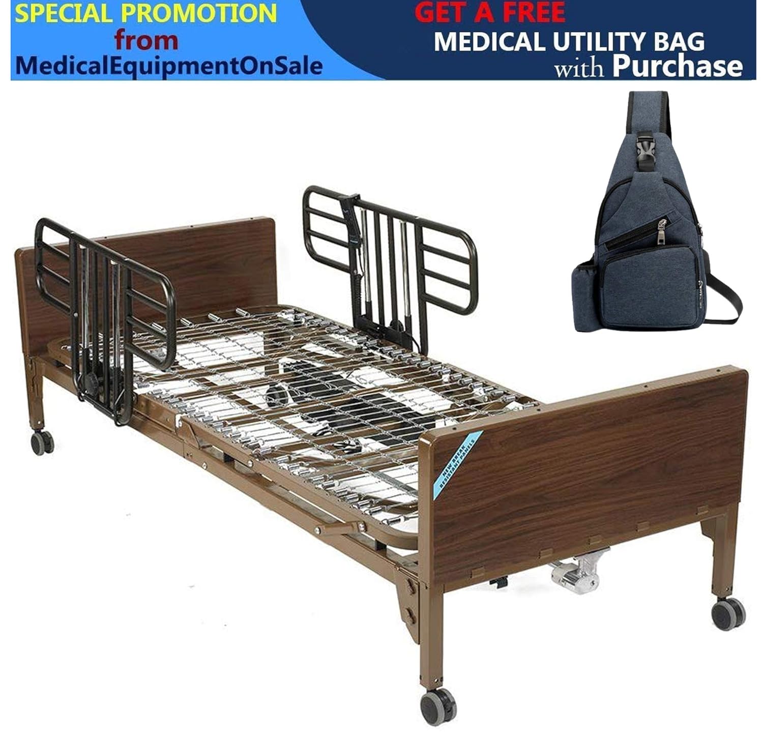 Semi Electric Hospital Bed with Half Rails X947515