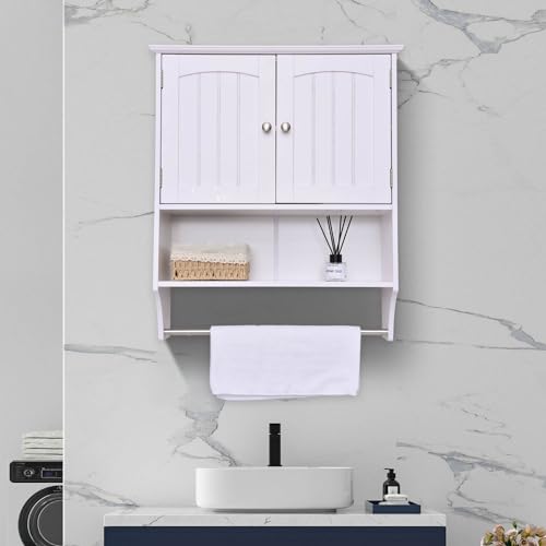 Bathroom Wall Cabinet with Towel Bar Storage Cabinet U859