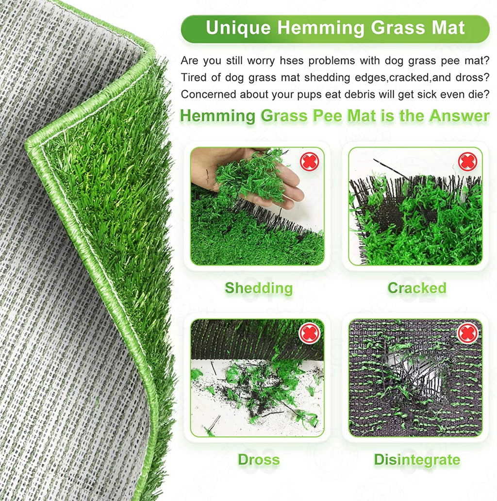 25''x20'' Artificial Turf Dog Toilet with Removable Waste Tray D35807