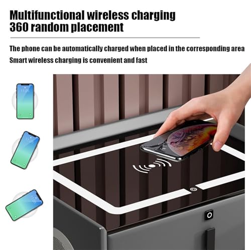 White 2 Drawer Nightstand with Wireless Charging Station I323