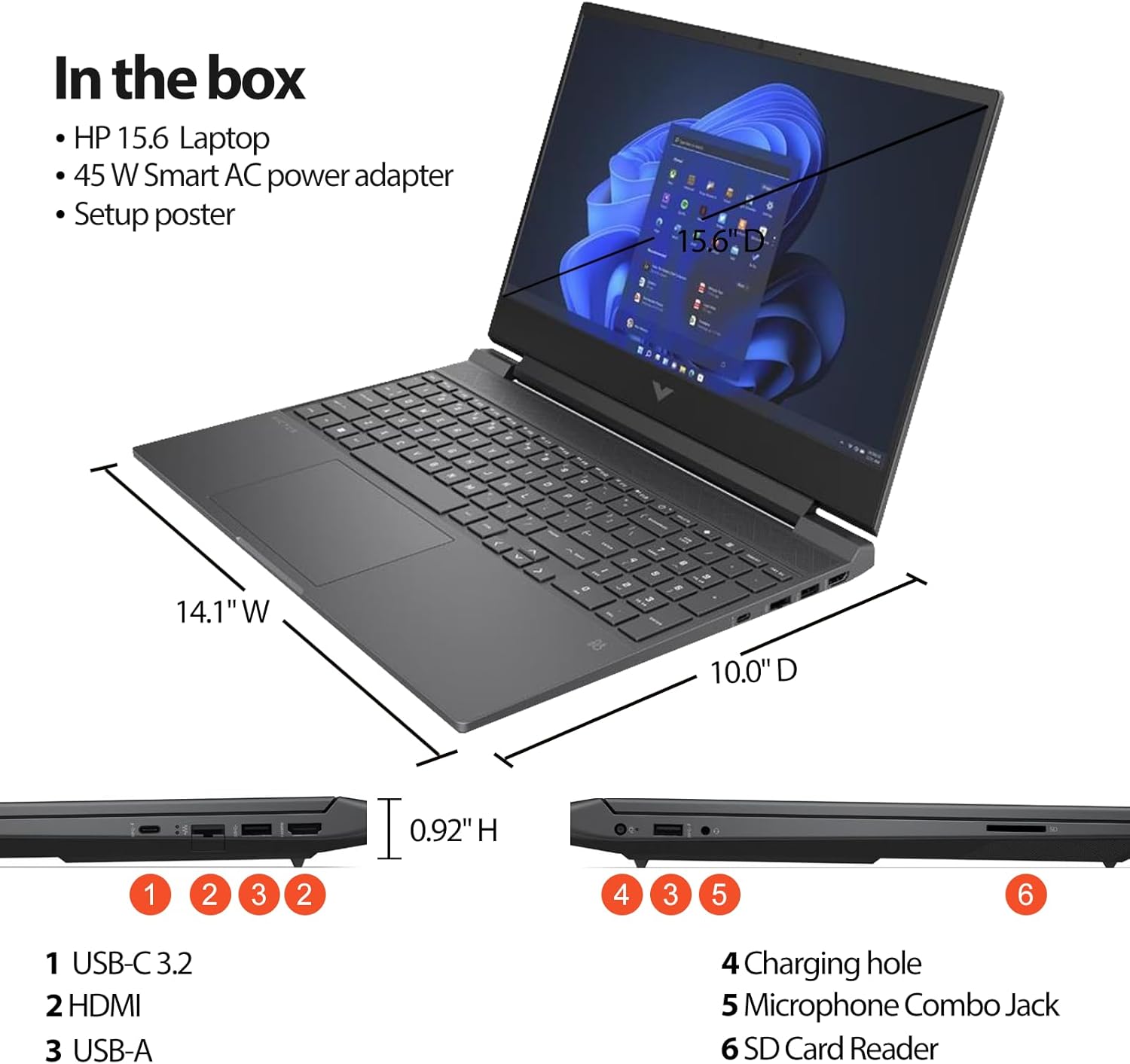15.6" FHD 144Hz Gaming Laptop, AMD Ryzen 5 5600H, 16GB RAM, 512GB SSD, NVIDIA GeForce RTX 3050 Ti, Mica Silver M745571