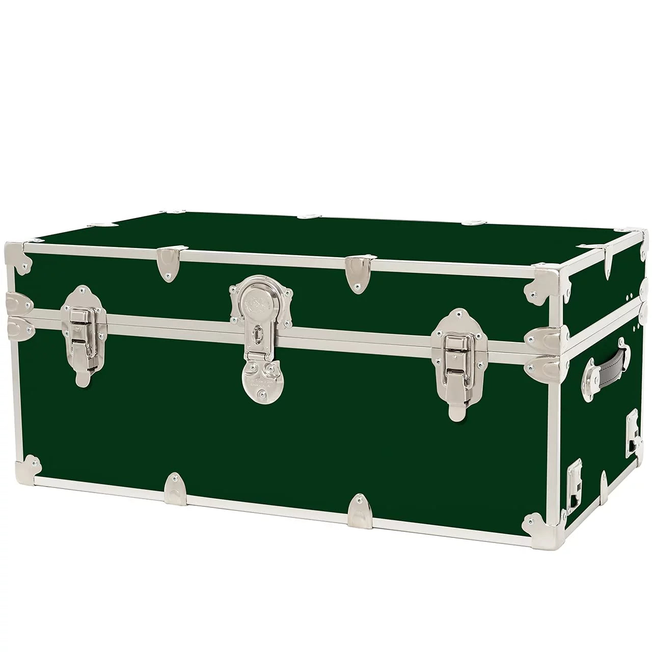 Large Leather Embossed Vinyl Trunk 32"x18"x14" Forest Green W328564