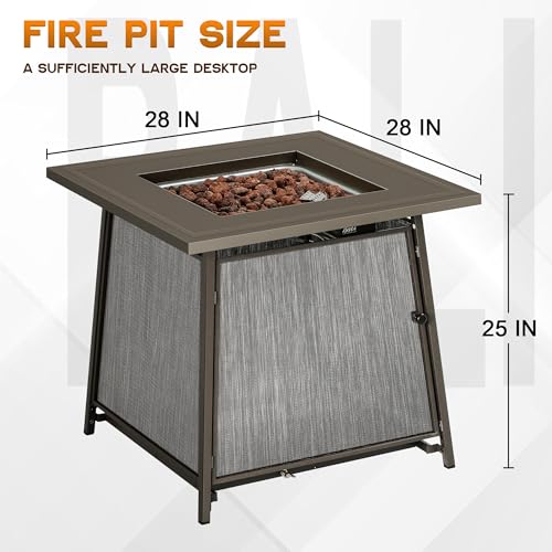 Black 28 inch Propane Fire Pit Table Y317449