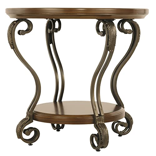 Dark Brown Oval Coffee Table with Glass Top and Shelf G2690