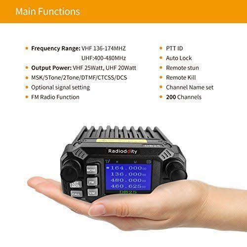 Dual Band VHF UHF 25W Mobile Radio with 4 Color Display F396236