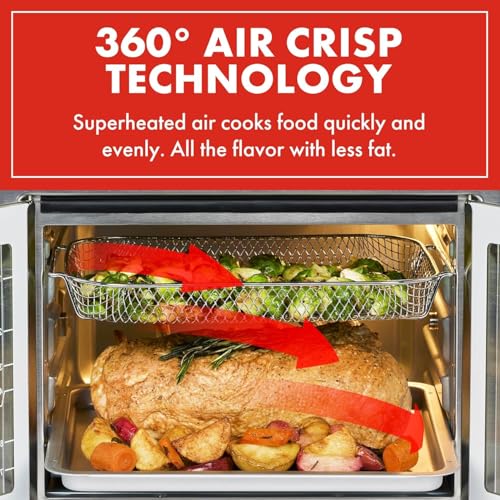 Extra Large French Door Air Fryer Toaster Oven Combo, Stainless Steel, 26QT Capacity B705518