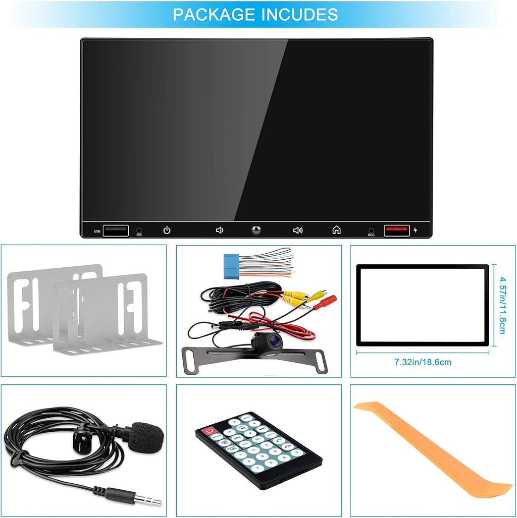 7 Inch Double Din Car Stereo with Touchscreen Bluetooth Q4670
