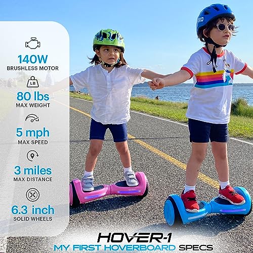 Electric Self-Balancing Hoverboard with 5 mph Max Speed, Dual 150W Motors, 6.3” Tires, 3 Miles Max Range, and LED Headlights Y3372