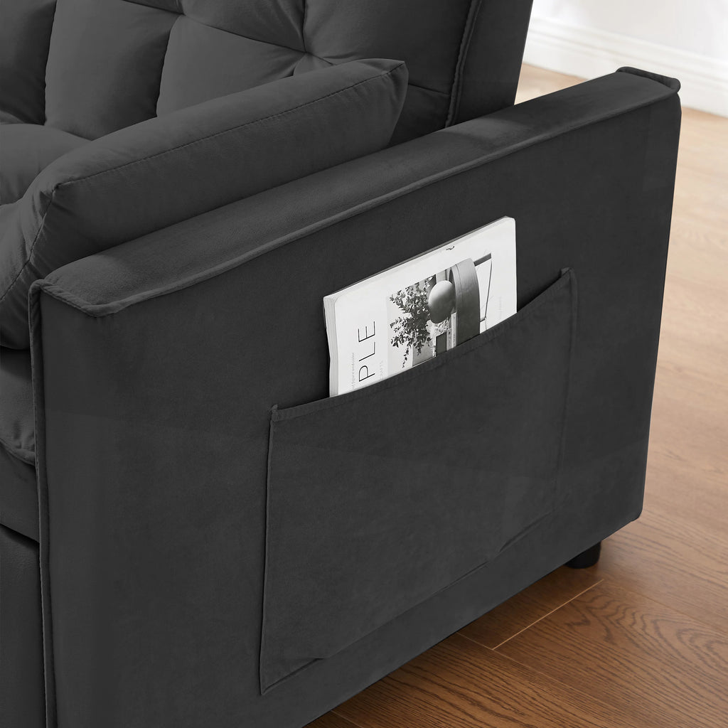 Modern Velvet Convertible Sofa Bed U9019