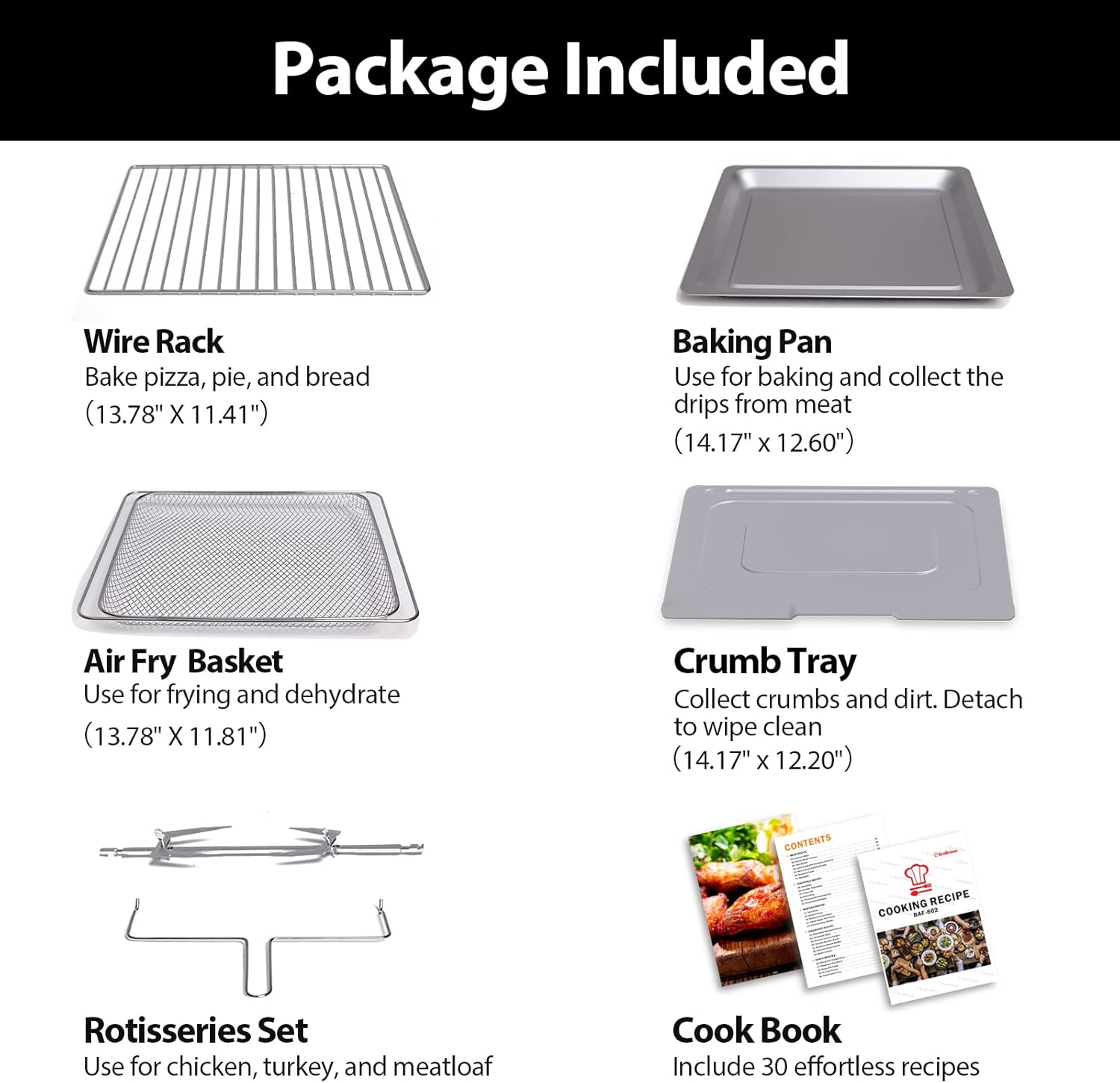 32QT Extra Large Digital Convection Oven Air Fryer Combo with Rotisserie and Dehydrator, Black V36774