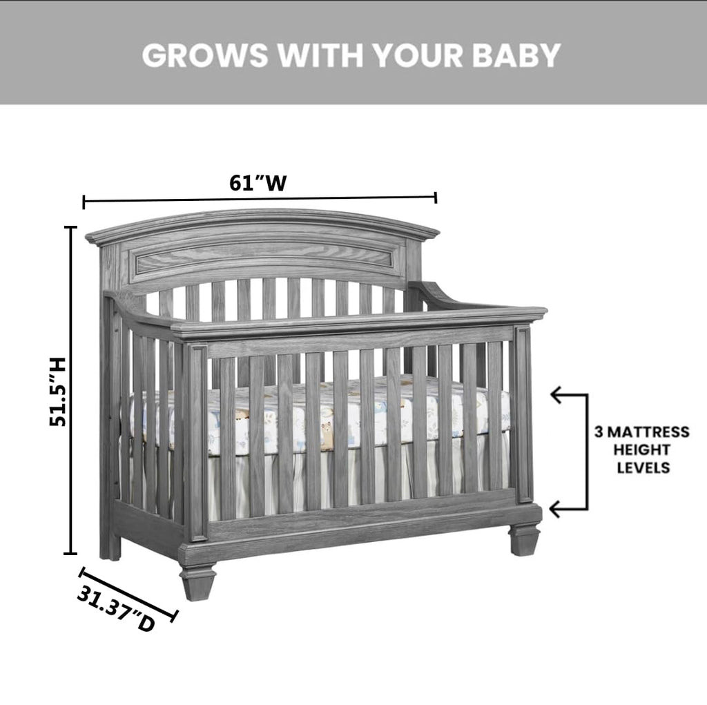 Brushed Gray 4 in 1 Convertible Crib Z193937