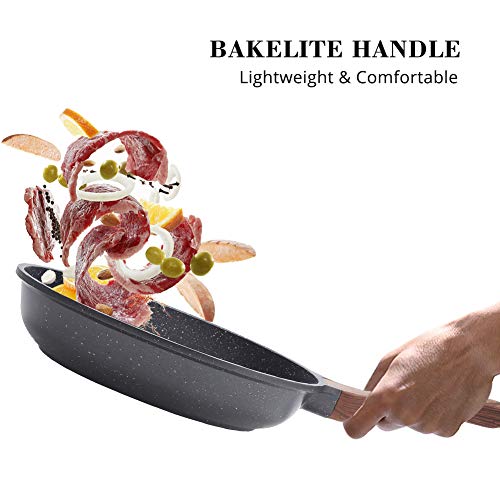Nonstick Frying Pan Skillets, Swiss Granite Coating, PFOA Free (9.5+11+12.5 Inch) N232148