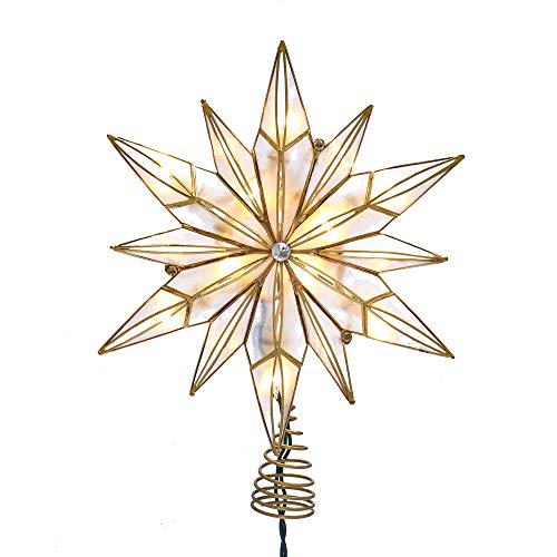 10-Light 12-Point Capiz Star Treetop F595
