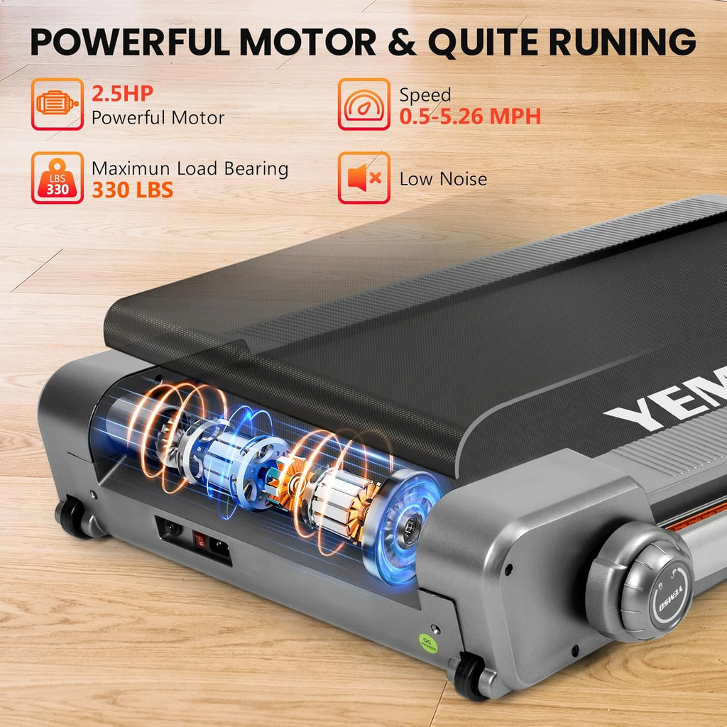 2 in 1 Foldable Treadmill with Incline, Walking Pad, 2.5HP, 330 LBS Weight Capacity P779