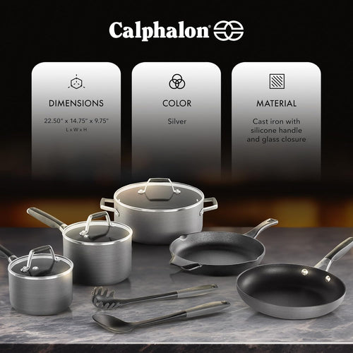 10 Piece Hard Anodized Nonstick Pots and Pans Cookware Set S8014