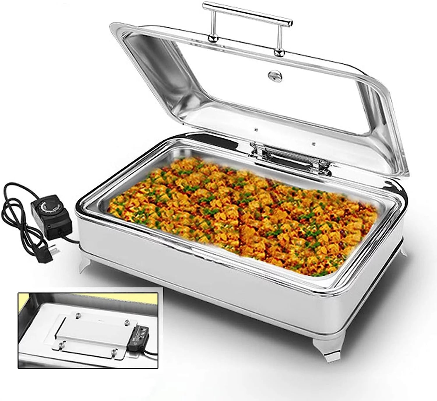 Electric Buffet Server Food Warmer with Glass Window Y21523