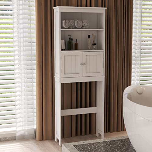 White 2 Door Wooden Floor Storage Cabinet with 1 Drawer F152