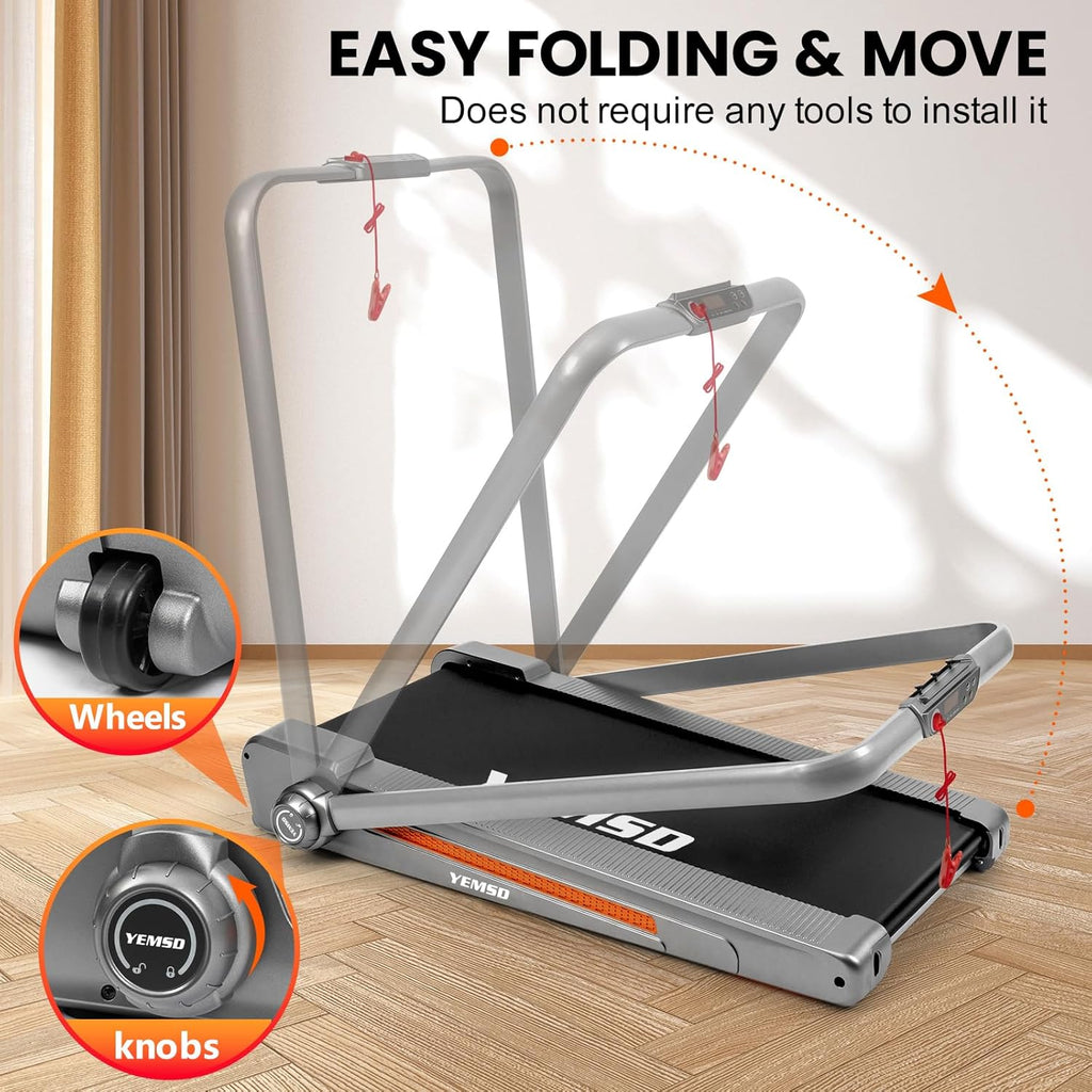 2 in 1 Foldable Treadmill with Incline, Walking Pad, 2.5HP, 330 LBS Weight Capacity P779