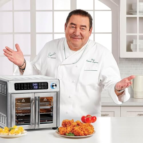 Extra Large French Door Air Fryer Toaster Oven Combo, Stainless Steel, 26QT Capacity B705518